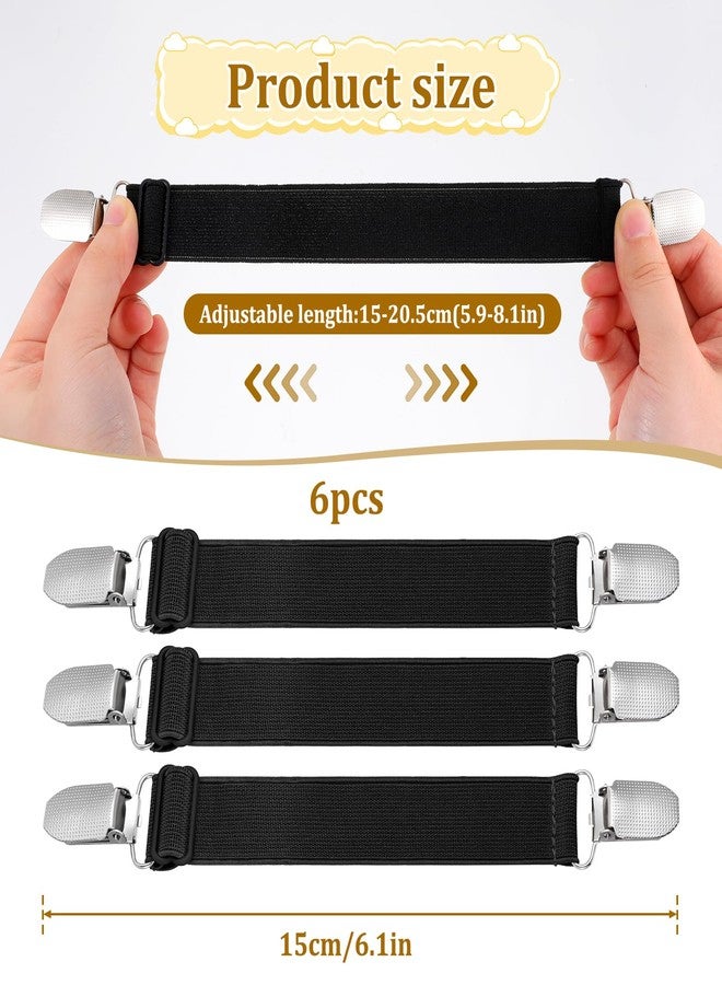 مجموعة Gtziqa المكونة من 6 قطع لتضييق خصر البنطلون، مشابك لتضييق الخصر، مشابك لتضييق الملابس، مشابك لتضييق الظهر، حزام قابل للتعديل، حزام مطاطي لتضييق الخصر، مشابك ملابس متعددة الوظائف للنساء والرجال (أسود) - Image 2